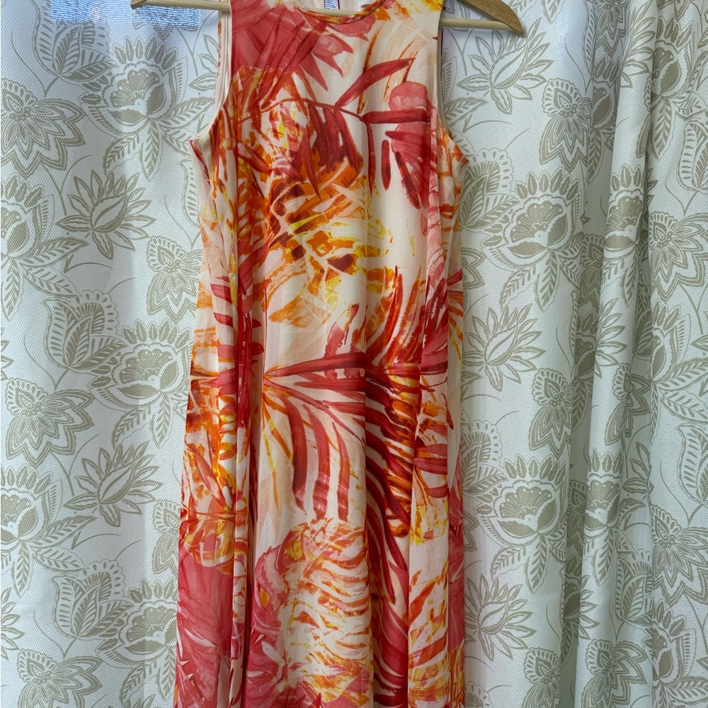 Calvin Klein Pink and Orange Halter Mini Sundress